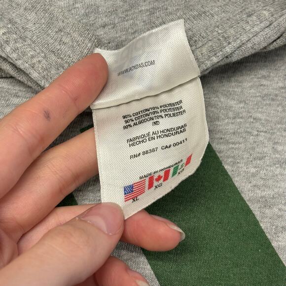 Vintage 90s Y2K Adidas Heather Gray Mens XL Center Logo Short Sleeve T-Shirt - Picture 5 of 10